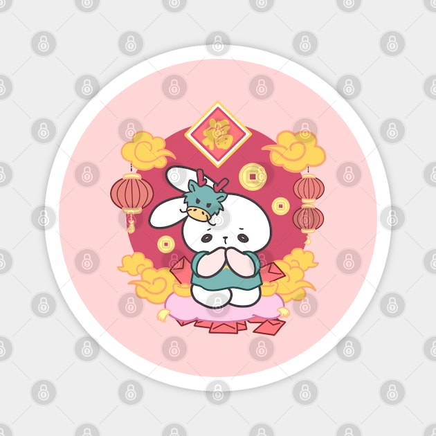 Hopping into Prosperity: Loppi Tokki's Plea for Luck and Abundance in the Lunar New Year! Magnet by LoppiTokki